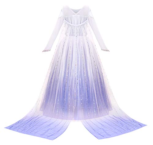 JERRIS APPAREL GIRL PRINCESS COSTUME SNOW PARTY DRESS YOUTH 8 - PURPLE/WHITE - Like New