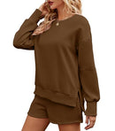 Women 2 Piece Outfits Sweatsuit Oversized Sweatshirt- ZCOFFEE M - Brand New