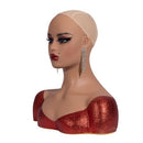 J&F CO. Realistic Europe and America Female Mannequin Head With Shoulder (RED) - Brand New