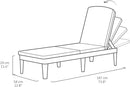 KETER JAIPUR GARDEN SUN LOUNGER ADJUSTABLE BACKREST FOLDING GARDEN LOUNGER - Like New