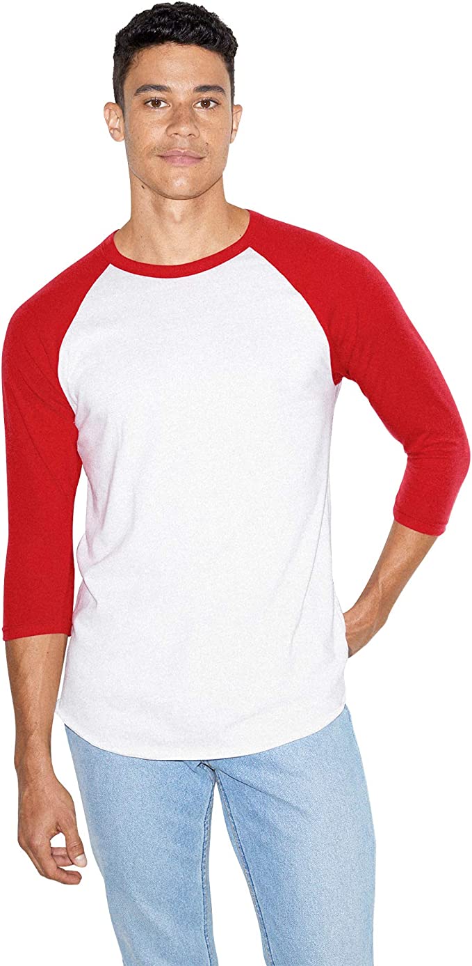 BB453W American Apparel Unisex 3/4-Sleeve Raglan T-Shirt New