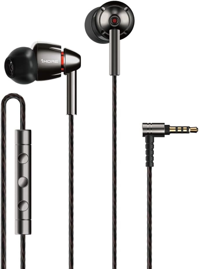 1MORE Quad Driver Hi-Res In Line Control Copper Wire In-Ear Earphones - GREY - Like New