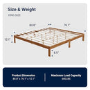 AVENCO F14001B-K12 BED FRAME KING SIZE STURDY WOOD SLAT SUPPORT - NATURAL OAK - Like New