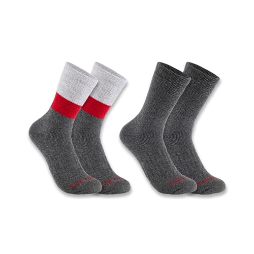 SCARHARTT MEN MIDWEIGHT SYNTHETIC-WOOL BLEND COLORBLOCK CREW SOCK ASSORTED - Like New
