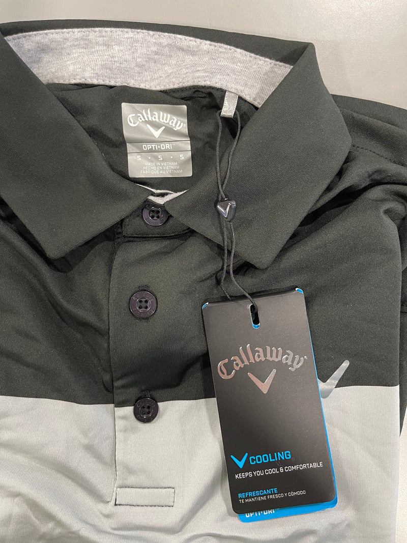 CALLAWAY MEN'S SURPRISE POLO - SIZE: MEN S - BLACK/GRAY - Like New