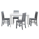 WALKER EDISON 4 PERSON MODERN FARMHOUSE WOOD DINING TABLE, SET OF 4 - GRAY/WHITE - Like New