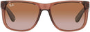 RAY BAN RAY-BAN RB4165 JUSTIN SQUARE SUNGLASSES, 51 MM - LT BROWN/GRADIENT BROWN - Like New