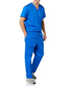 AMAZON ESSENTIALS MEN ELASTIC WAIST STRAIGHT LEG SCRUB PANT SIZE MEN L - BLUE - Brand New
