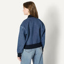 AMAZON ESSENTIALS WOMEN'S RELAXED-FIT DENIM BOMBER JACKET MEN XXL MED/VIN - Brand New