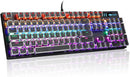 MageGee Typewriter USB Wired Mechanical Gaming Keyboard, Blue Switches - Black - Like New