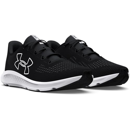 Under Armour Men's Charged Pursuit 3 Big Logo Black/Black/White Size 11 - Like New