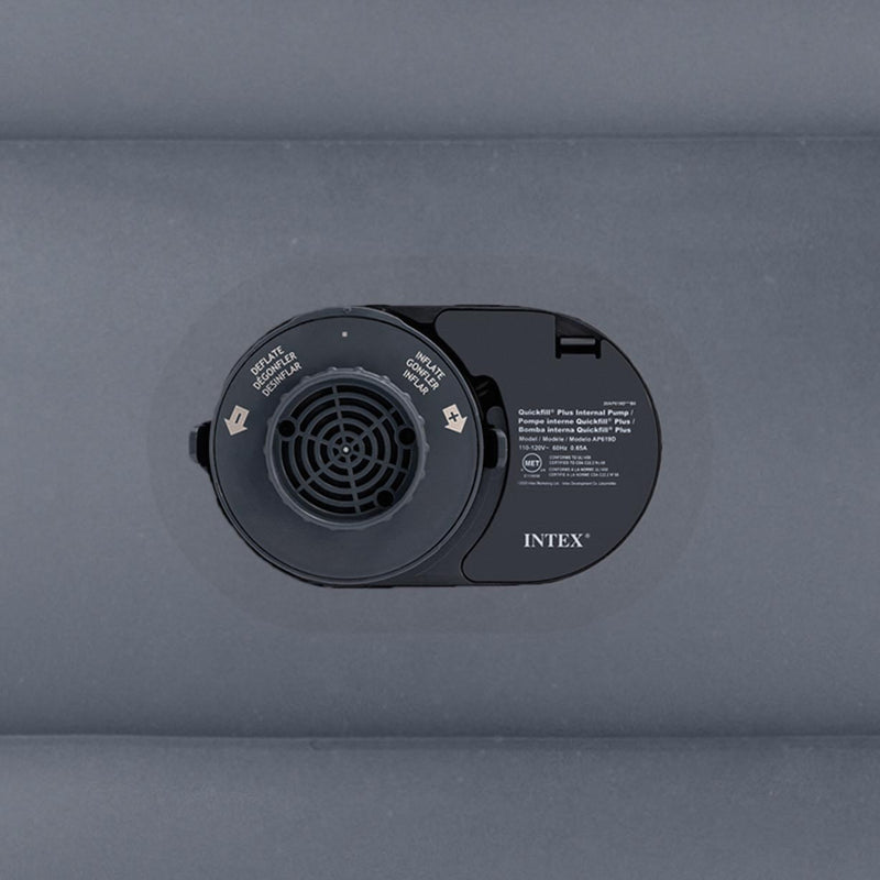 INTEX QUEEN 20 INCH DURA-BEAM DELUXE RAISED AIR BED MATTRESS - LIGHT BLUE - Like New