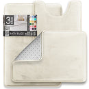 Clara Clark 3 Piece Bathroom Rugs Bath Mat Set, Bath Mats for Bathroom - White - Brand New