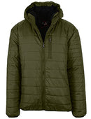 GALAXY BY HARVIC MENS SHERPA-LINED HOODED PUFFER JACKET OLIVE - SIZE: MEN XL - Brand New