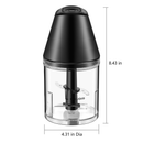 MAINSTAYS 3 CUP ELECTRIC FOOD CHOPPER, PLASTIC - BLACK - Like New