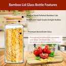 SLifeJars - Set of 8, 32 oz. Airtight Glass Jars with Bamboo Lids, B0CF21F84Z - Brand New