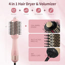 HIPPIH Infrared Blow Dryer Brush 4 in 1 Hair Dryer Brush Anti-frizz - Pink - Like New