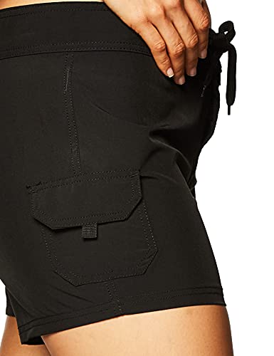 KANU SURF WOMEN'S BREEZE SOLID STRETCH BOARDSHORT - SIZE: WOMEN 14 - BLACK - Brand New