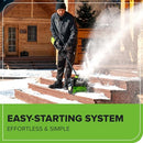 GREENWORKS 80V 12” BRUSHLESS CORDLESS SNOW SHOVEL 2.0AH BATTERY/CHARGER - GREEN - Like New