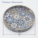 Cadroger Living Room Coffee Table Tray,Delicate 13" x 13" Boho Blue - Brand New