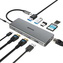 EUASOO 11 IN 1 TRIPLE DISPLAY USB C DOCKING STATION DUAL 4K HDMI ES-HB007 - GRAY - Like New