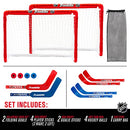 FRANKLIN SPORTS NHL KIDS MINI + KNEE HOCKEY GOAL SET OF 2 - RED - Like New