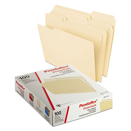 PENDAFLEX FILE FOLDERS LETTER SIZE 1/3 CUT MANILA 75213 - Brand New