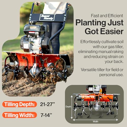 SuperHandy RotoTiller Cultivator 27” Tilling Width 7HP 209cc 4 Stroke Motor Like New