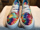 BLOWFISH WOMEN’S BLOWFISH MALIBU SNEAKER US 10/UK 8.5 - RAINBOW TIE-DYE CANVAS - Brand New