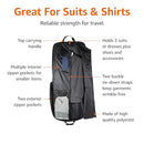 Amazon Basics TriFold Garment Bag - Black, 23.5" B07FDDS6PD NEW - Brand New
