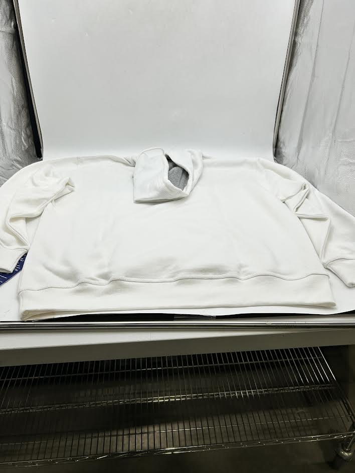 CHAMPION POWERBLEND HOODIE, FULL SCRIPT LOGO - SIZE: MEN XL - WHITE - Brand New