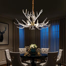 RinkBik Acrylic Antler Chandelier Ceiling Light Fixtures, Clear Resin - Brand New
