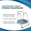 Stamina JumpSport 125 Fitness Trampoline with Handlebars - Blue/Black - Like New