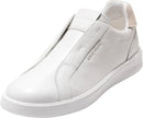 W34137 COLE HAAN WOMEN GRAD CROSSCOURT LUX SLIP-ON SIZE 9 WHITE/LT SESAME SUEDE - Like New