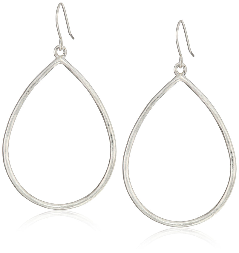 THE SAK WOMEN'S OPEN TEARDROP DROP EARRINGS ONE SIZE - SILVER - Brand New