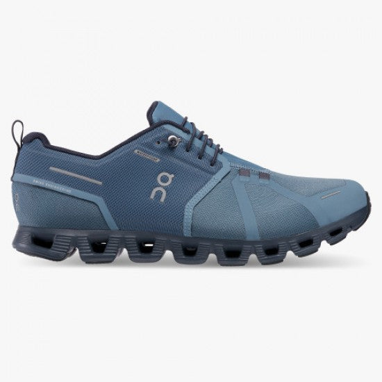 ON RUNNING CLOUD 5 WATERPROOF MENS METAL/NAVY SIZE 11 - Like New