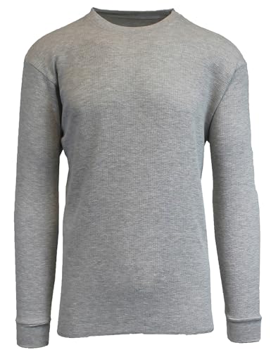 JMTH-3800HG Galaxy by Harvic Men's Crew Neck Thermal Shirt Gray S - Brand New