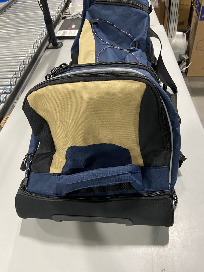 G.H. BASS & CO LUGGAGE WITH SPINNER - BLUE/KHAKI - Like New