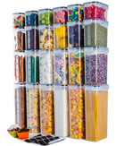 FRESHKEEPER AIRTIGHT FOOD STORAGE CONTAINERS SIZE MIX 24 PACK FC24 - CLEAR - Brand New