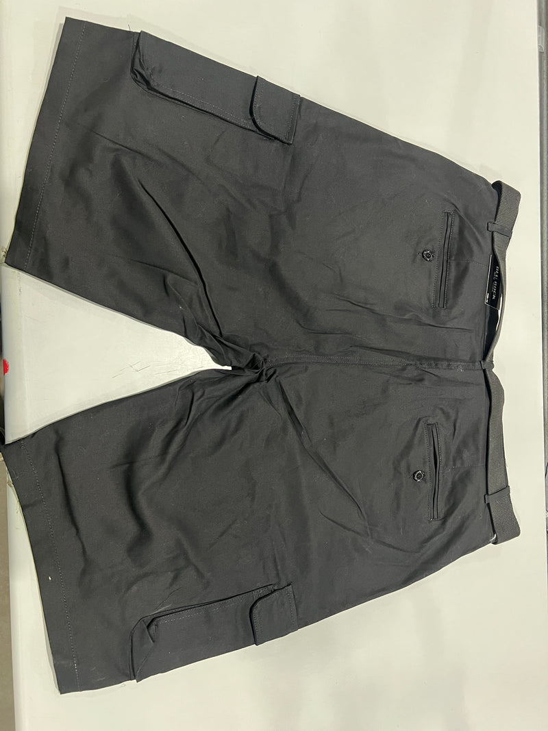 BLU ROCK MENS BELTED 4-WAY FLEXIBLE STRETCH CARGO SHORTS - SIZE: 42 - BLACK - Brand New
