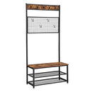 VASAGLE Industrial Coat Rack Stand, Shoe Rack Bench, UHSR46BX - RUSTIC BROWN - Like New