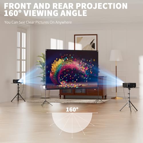 Visulaplex Projector Screen, 120", 16:9, 4K, Portable, NB-HP008 - White - Like New