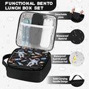Ma Maison Huis Bento Lunch Box w/ Soup Thermo Leak-Proof Container - Black - Like New
