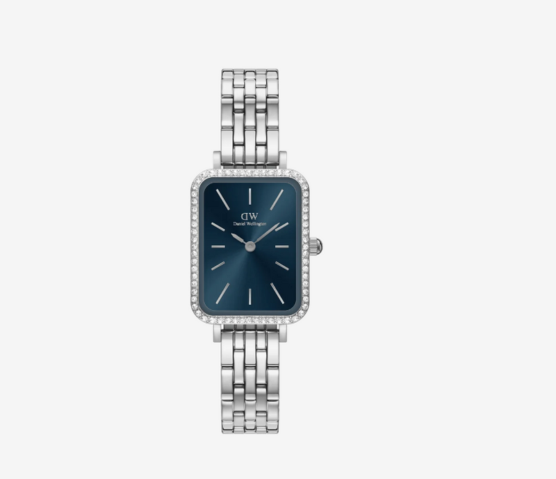 DANIEL WELLINGTON QUADRO LUMINE BEZEL 5-LINK ARCTIC S - SILVER - Scratch & Dent