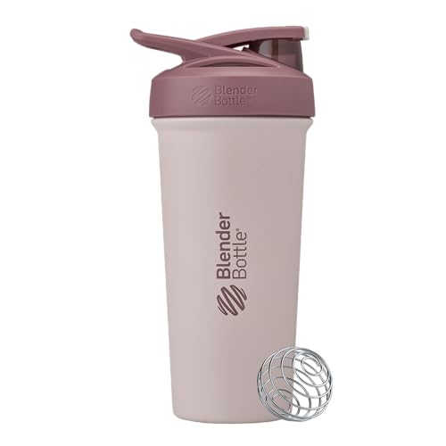BLENDERBOTTLE STRADA SLEEK SHAKER CUP WITH WIRE WHISK - SAHARA SUNSET RED/TAN - Brand New