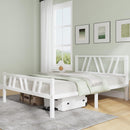 NOVILLA 14 INCH QUEEN BED FRAME, NO BOX SPRING NEEDED, N-F10021A-Q-WH - WHITE - Like New