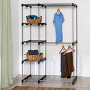 HONEY-CAN-DO WRD-02124 DOUBLE ROD FREESTANDING CLOSET 45L X 19W X 68H - CHROME - Like New