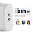 AMAZON BASICS 36W TWO-PORT USB-C WALL CHARGER PHONES POWER DELIVERY - WHITE - Like New