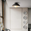 1-Light Flush Mount Ceiling Light White Opal Glass Shade B0C78DQPYR - Black - Brand New
