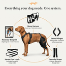 WAG WIZE DUAL-LEG KNEE BRACE HARNESS FOR DOGS - LARGE - BLACK - Like New